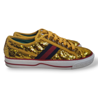 Tênis Gucci Lantejoula Dourado-38
