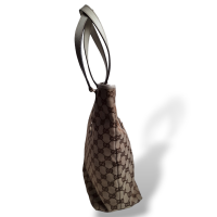 Bolsa Gucci Tote Jacquard e Couro Off White
