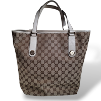 Bolsa Gucci Tote Jacquard e Couro Off White