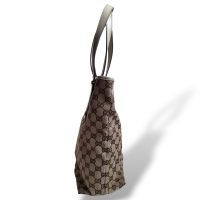 Bolsa Gucci Tote Jacquard e Couro Off White