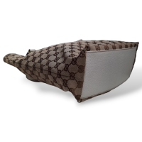Bolsa Gucci Tote Jacquard e Couro Off White