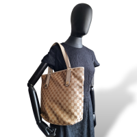 Bolsa Gucci Tote Jacquard e Couro Off White