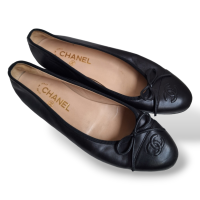 Sapatilha Chanel CC Cap Toe Couro Preta-38