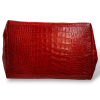 Bolsa Max Mara Embossed Croco Vermelho