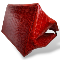 Bolsa Max Mara Embossed Croco Vermelho