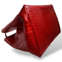Bolsa Max Mara Embossed Croco Vermelho