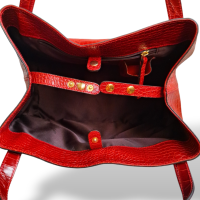 Bolsa Max Mara Embossed Croco Vermelho