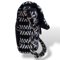 Bolsa Chanel Tweed Preta e Branca