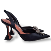 Slingback Amina Muaddi Rosie Cetim Preto-39