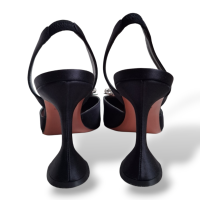 Slingback Amina Muaddi Rosie Cetim Preto-39