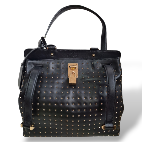 Bolsa Tote Valentino Joylock Handle Studs Preta