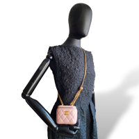 Bolsa Chanel Vanity Mini Rosa Ferragem Gold