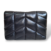 Mini Clutch Yves Saint Laurent Puffer Preta com Porta Cartões