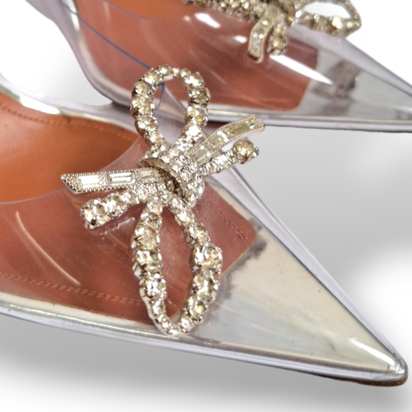 Scarpin Amina Muaddi Rosie PVC Transparente