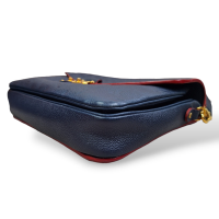 Bolsa Louis Vuitton Métis Azul Marinho com Debrum Vermelho 
