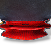 Bolsa Louis Vuitton Métis Azul Marinho com Debrum Vermelho 