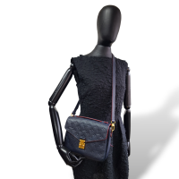 Bolsa Louis Vuitton Métis Azul Marinho com Debrum Vermelho 