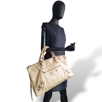 Bolsa Balenciaga Motorcycle City Bege