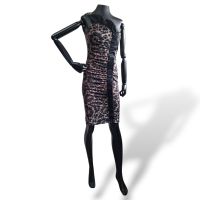 Vestido Diane Von Furstenberg Preto com Rosa-36