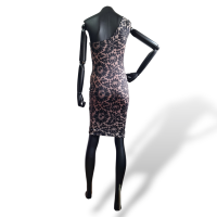 Vestido Diane Von Furstenberg Preto com Rosa-36