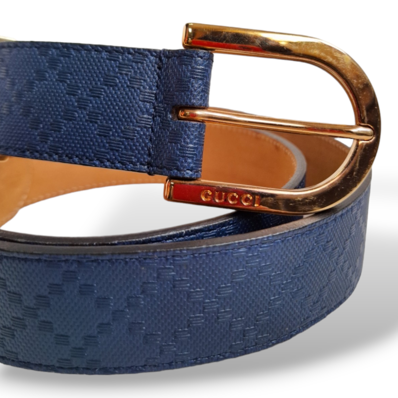 Cinto Gucci Couro Azul Cinto Gucci Couro Azul