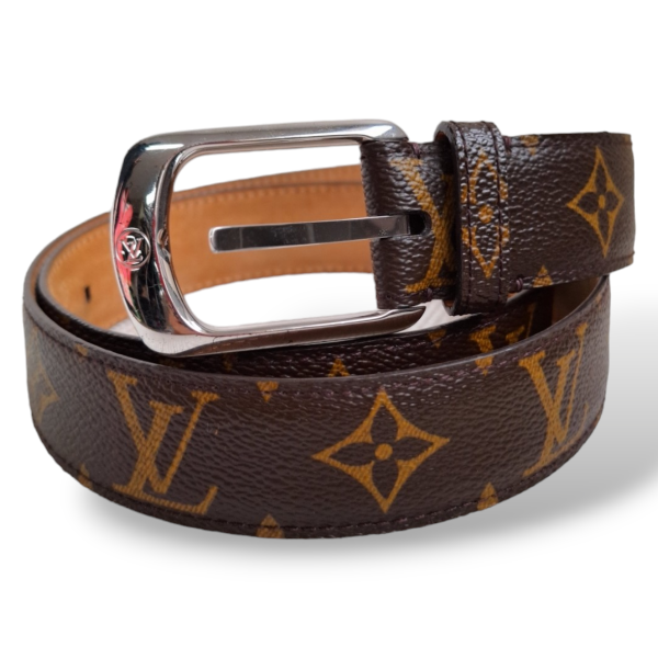 Cinto Louis Vuitton Monograma Fivela Prata 85