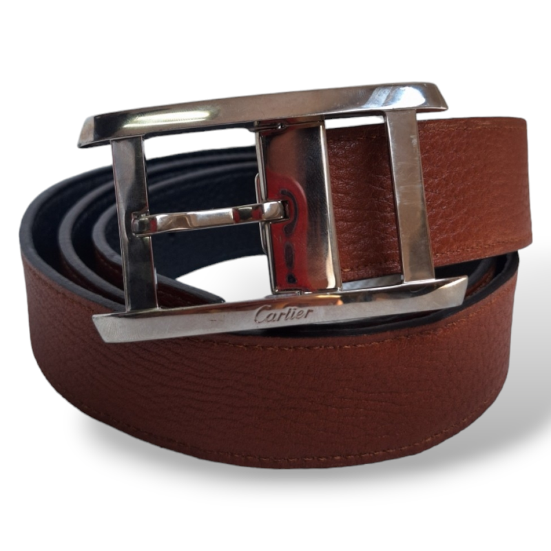 Cinto Cartier Reversível Caramelo e Preto Cinto Cartier Reversível Caramelo e Preto