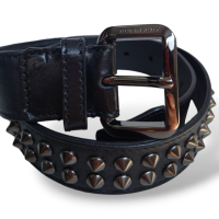 Cinto Burberry Spikes Couro Preto