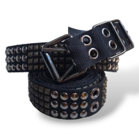 Cinto Balmain Preto em Tecido com Spikes