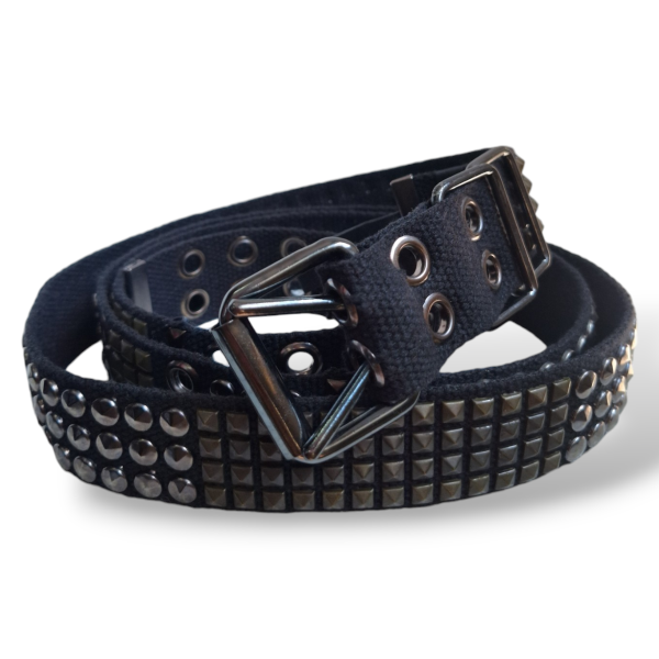 Cinto Balmain Preto em Tecido com Spikes