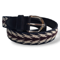 Cinto Isabel Marant Couro Preto com Estampa Azul e Vinho-95