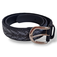 Cinto Isabel Marant Couro Preto com Estampado Cinza