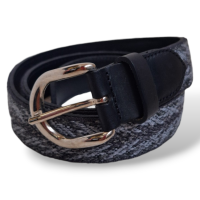 Cinto Isabel Marant Couro Preto com Estampado Cinza