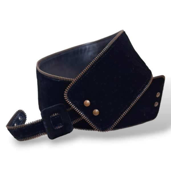 Cinto Yves Saint Laurent em Veludo Preto