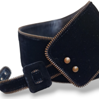Cinto Yves Saint Laurent em Veludo Preto