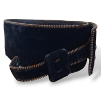 Cinto Yves Saint Laurent em Veludo Preto
