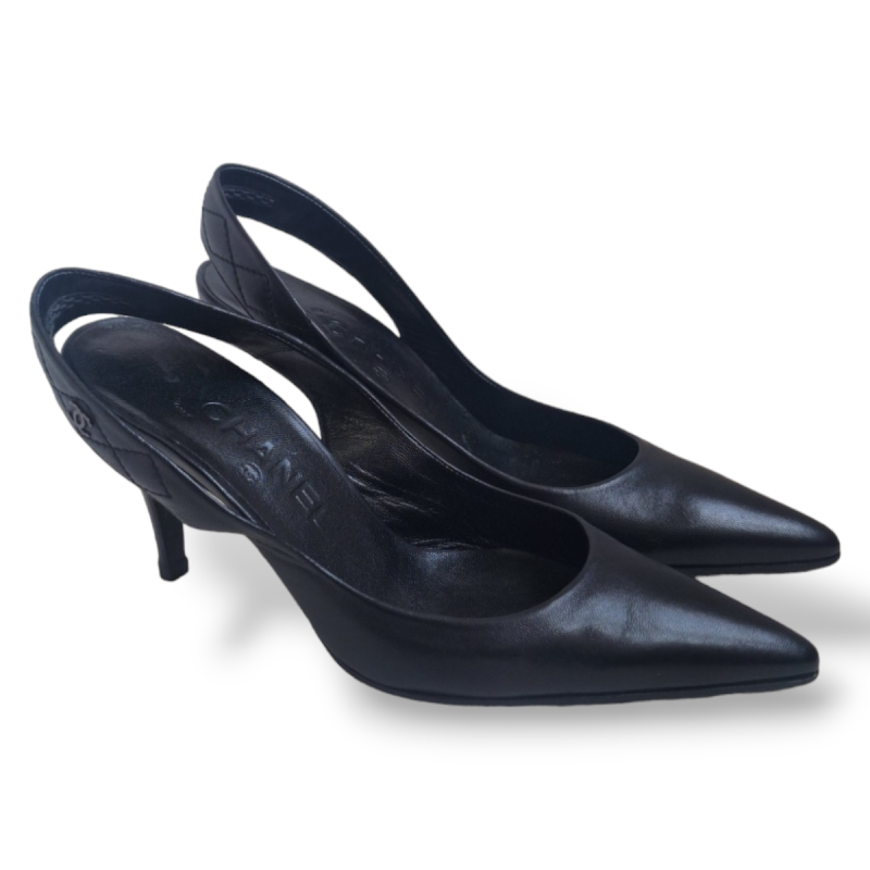 Slingback Chanel com Matelassê Preto - 33