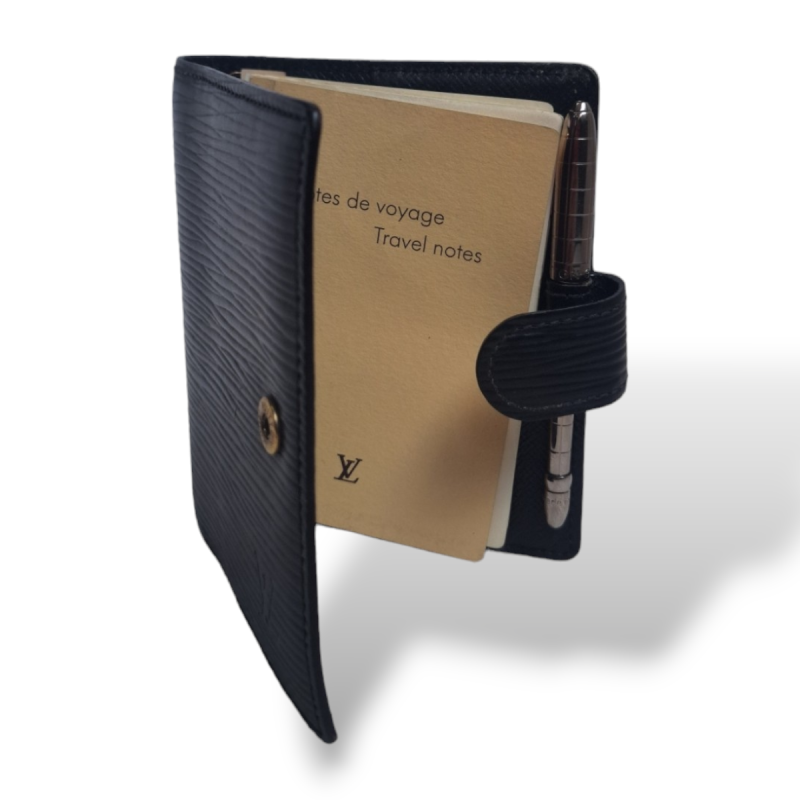 Louis Vuitton Notes de Voyage em Couro Epi Preto