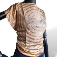 Blusa Fendi de Amarrar em Cetim Bege 