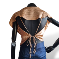 Blusa Fendi de Amarrar em Cetim Bege 