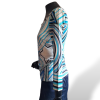 Blusa Emilio Pucci Azul com Branco Estampado