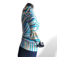 Blusa Emilio Pucci Azul com Branco Estampado
