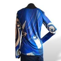 Blusa Emilio Pucci Azul com Roxo Estampado 