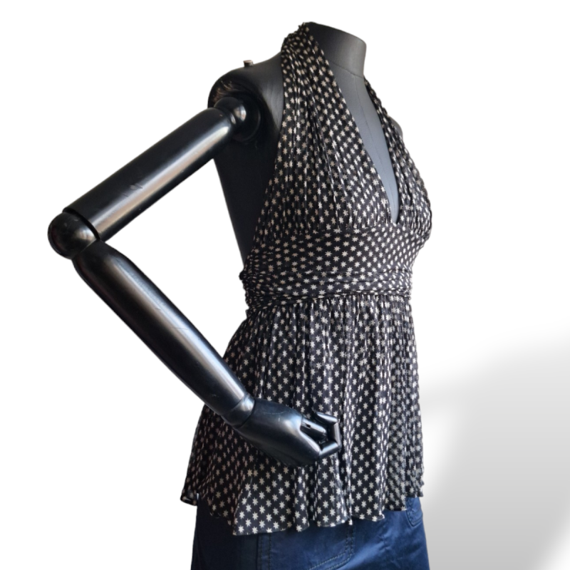 Blusa Diane von Furstenberg Preta Estampa de Estrela - G