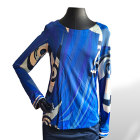 Blusa Emilio Pucci Azul com Roxo Estampado 