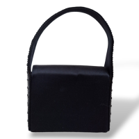 Bolsa Gianni Versace Preta em Cetim com Swarovski