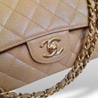 Bolsa Chanel Double Flap Bege