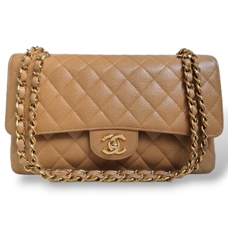 Bolsa Chanel Double Flap Bege Bolsa Chanel Double Flap Bege