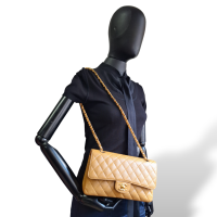 Bolsa Chanel Double Flap Bege