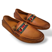 Mocassim Gucci Drive em Couro Caramelo-37